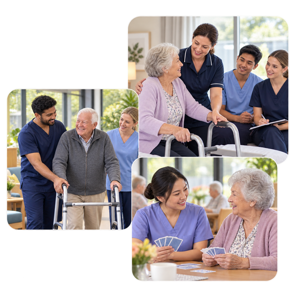 Aged-care workers learning and supporting older people